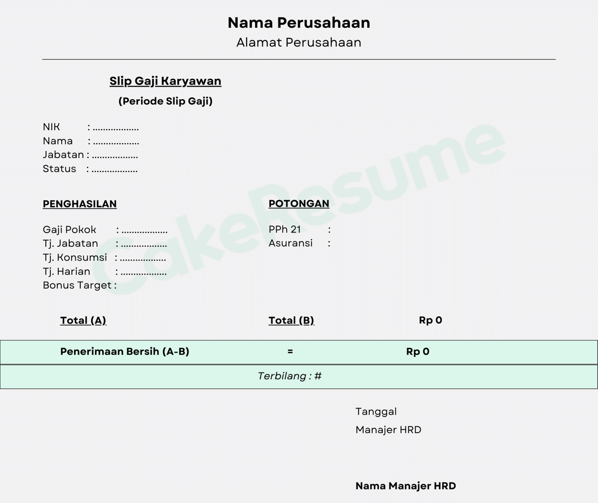 Contoh slip gaji karyawan alfamart