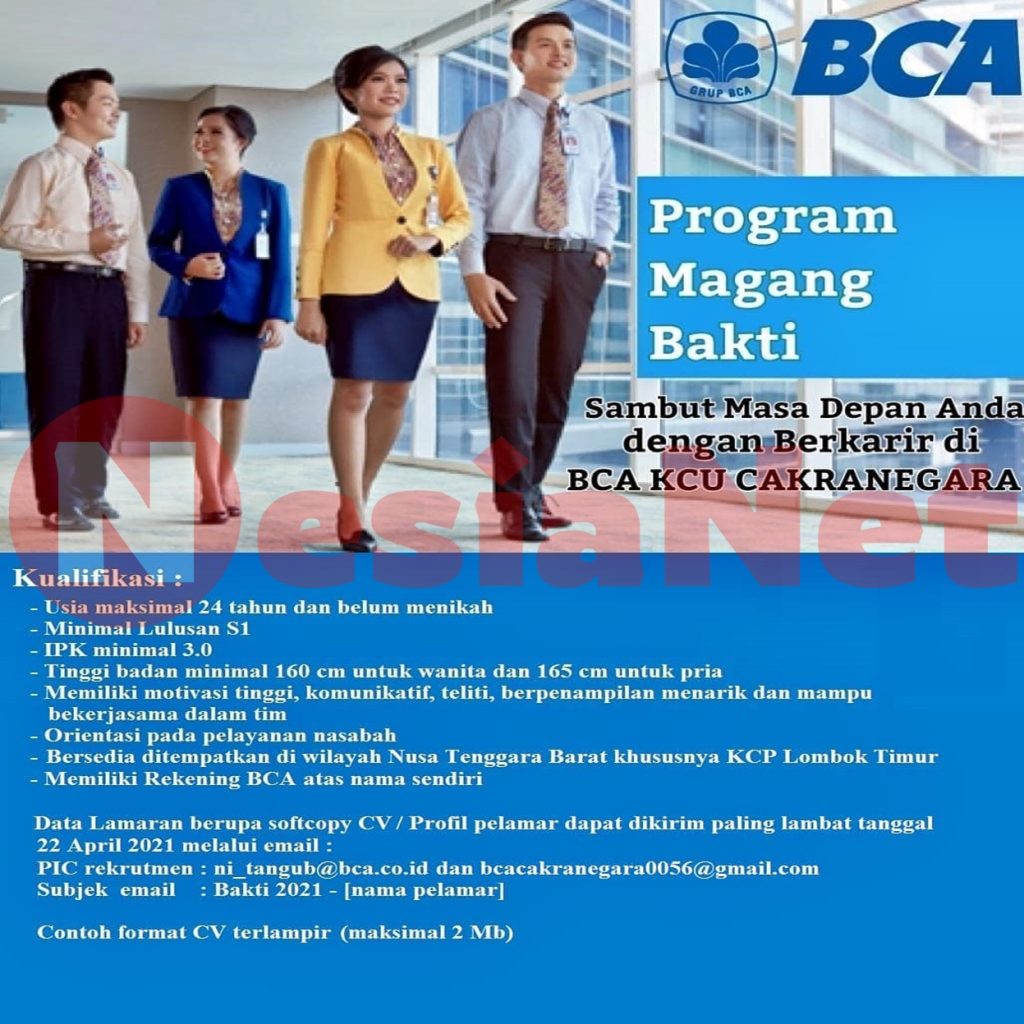 Tes kesehatan magang bakti bca