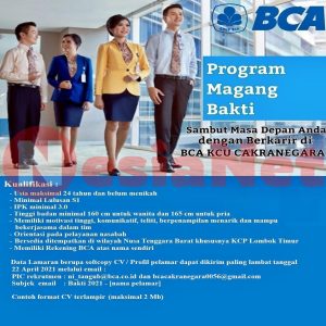 Tes kesehatan magang bakti bca